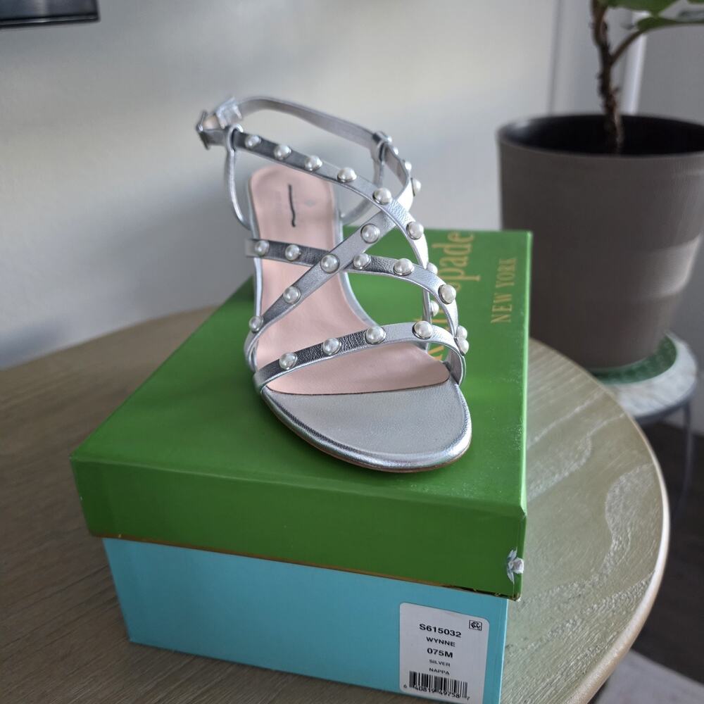 Kate Spade New York Womens Wynne Strappy Sandals Silver Metallic Size 7.5 - Picture 9 of 9